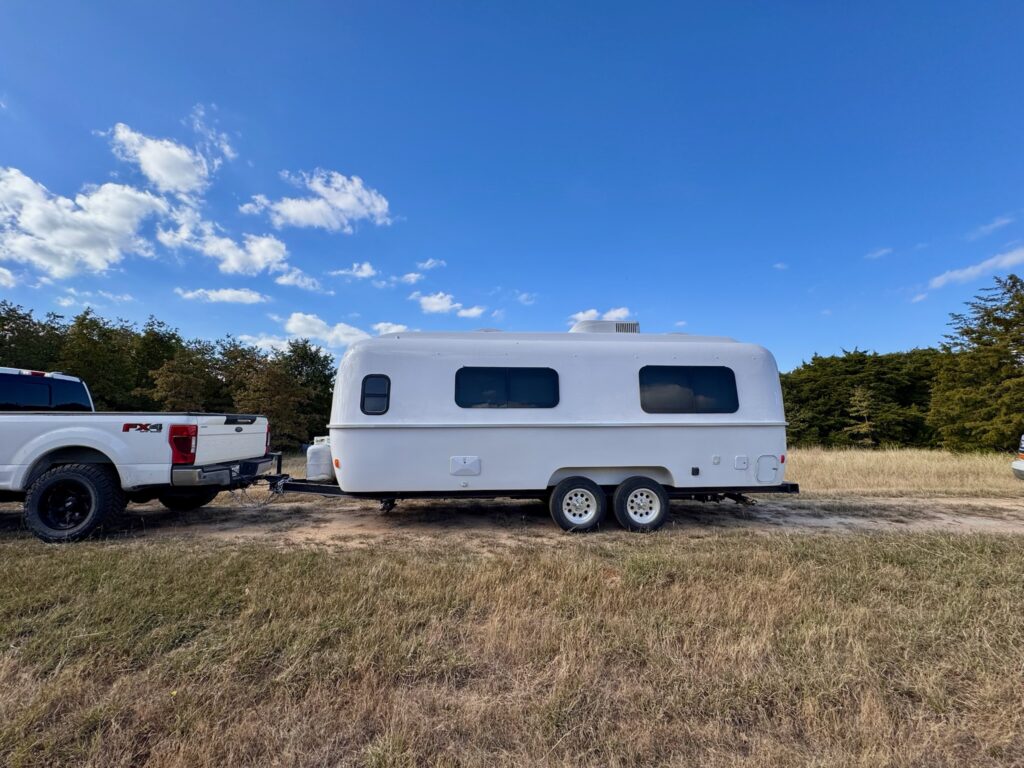 Exterior of the 24 foot Casita fiberglass travel trailer