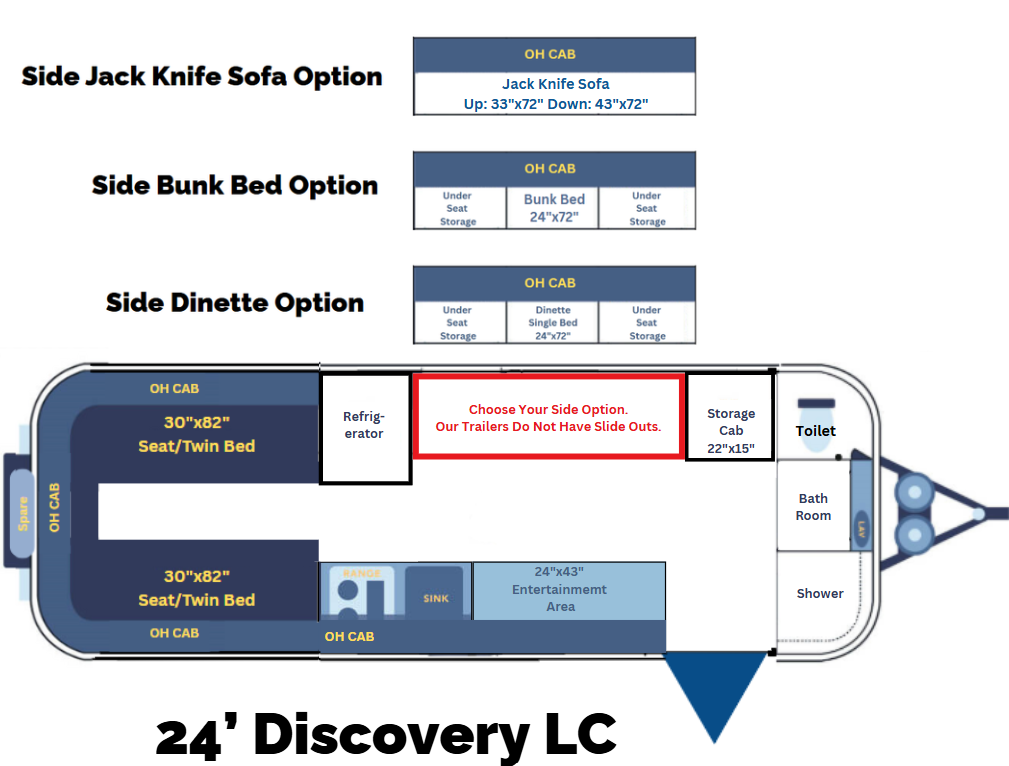 24' discovery LC fixed floor plan